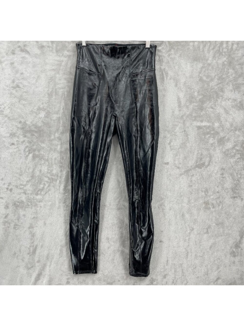 Spanx Faux Patent Leather Leggings Shiny Glossy Slimming Shaping
